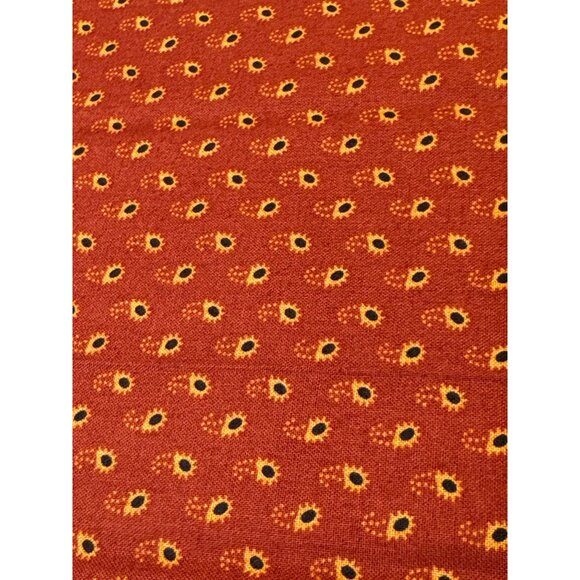 Jo Morton Andover Fabric Sunflower Print Rust Cotton 10"x36" Quilting & Crafting - Picture 1 of 6
